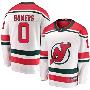 Breakaway Fanatics Branded Men's Shane Bowers New Jersey Devils Alternate Jersey - White