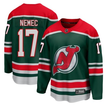 Breakaway Fanatics Branded Men's Simon Nemec New Jersey Devils 2020/21 Special Edition Jersey - Green