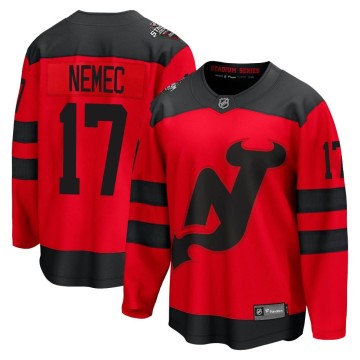 Breakaway Fanatics Branded Men's Simon Nemec New Jersey Devils 2024 Stadium Series Jersey - Red