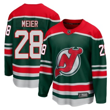 Breakaway Fanatics Branded Men's Timo Meier New Jersey Devils 2020/21 Special Edition Jersey - Green