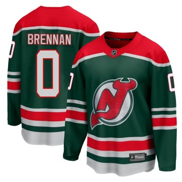 Breakaway Fanatics Branded Men's Tyler Brennan New Jersey Devils 2020/21 Special Edition Jersey - Green