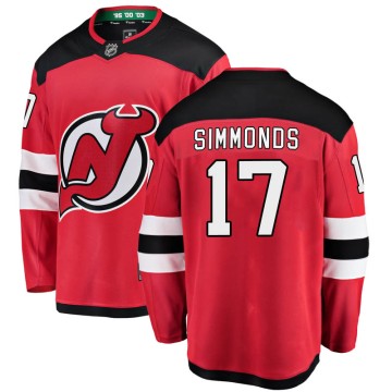 Breakaway Fanatics Branded Men's Wayne Simmonds New Jersey Devils Home Jersey - Red