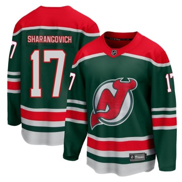 Breakaway Fanatics Branded Men's Yegor Sharangovich New Jersey Devils 2020/21 Special Edition Jersey - Green