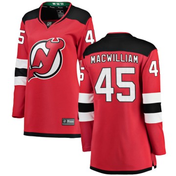 Breakaway Fanatics Branded Women's Andrew MacWilliam New Jersey Devils Home Jersey - Red