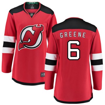 Breakaway Fanatics Branded Women's Andy Greene New Jersey Devils Red Home Jersey - Green