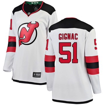 Breakaway Fanatics Branded Women's Brandon Gignac New Jersey Devils Away Jersey - White