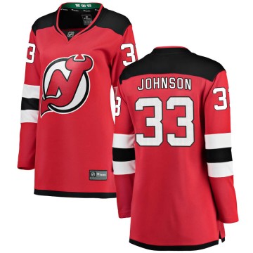 Breakaway Fanatics Branded Women's Cam Johnson New Jersey Devils Home Jersey - Red