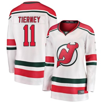 Breakaway Fanatics Branded Women's Chris Tierney New Jersey Devils Alternate Jersey - White