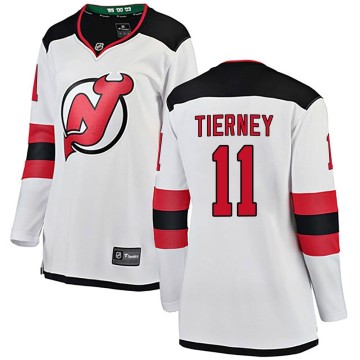 Breakaway Fanatics Branded Women's Chris Tierney New Jersey Devils Away Jersey - White