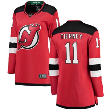Breakaway Fanatics Branded Women's Chris Tierney New Jersey Devils Home Jersey - Red