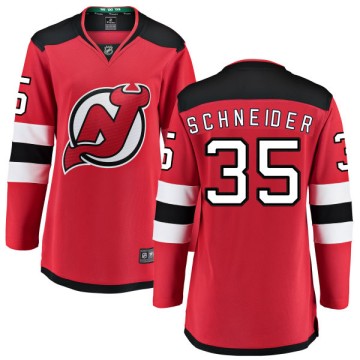 Breakaway Fanatics Branded Women's Cory Schneider New Jersey Devils Home Jersey - Red