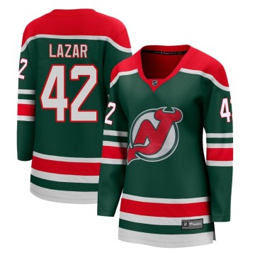 Breakaway Fanatics Branded Women's Curtis Lazar New Jersey Devils 2020/21 Special Edition Jersey - Green