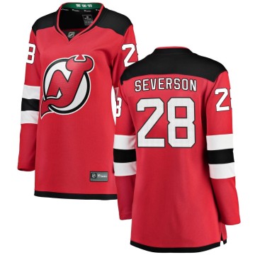 Breakaway Fanatics Branded Women's Damon Severson New Jersey Devils Home Jersey - Red