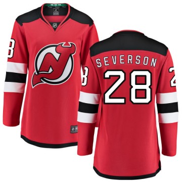 Breakaway Fanatics Branded Women's Damon Severson New Jersey Devils Home Jersey - Red