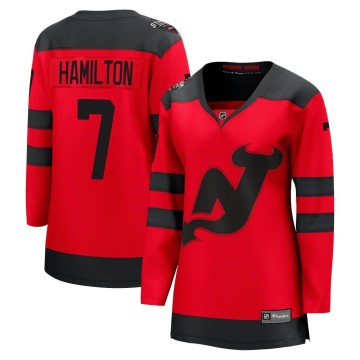 Breakaway Fanatics Branded Women's Dougie Hamilton New Jersey Devils 2024 Stadium Series Jersey - Red