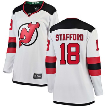 Breakaway Fanatics Branded Women's Drew Stafford New Jersey Devils Away Jersey - White