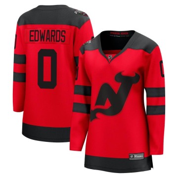 Breakaway Fanatics Branded Women's Ethan Edwards New Jersey Devils 2024 Stadium Series Jersey - Red