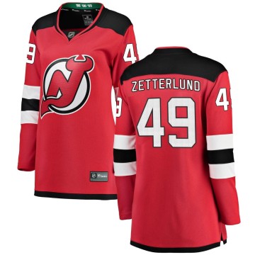 Breakaway Fanatics Branded Women's Fabian Zetterlund New Jersey Devils Home Jersey - Red