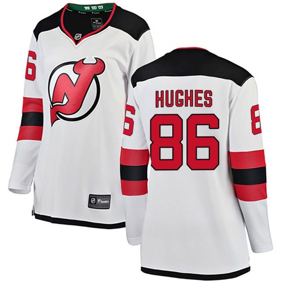 Breakaway Fanatics Branded Women's Jack Hughes New Jersey Devils Away Jersey - White