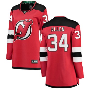 Breakaway Fanatics Branded Women's Jake Allen New Jersey Devils Home Jersey - Red