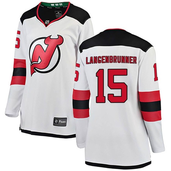 Breakaway Fanatics Branded Women's Jamie Langenbrunner New Jersey Devils Away Jersey - White