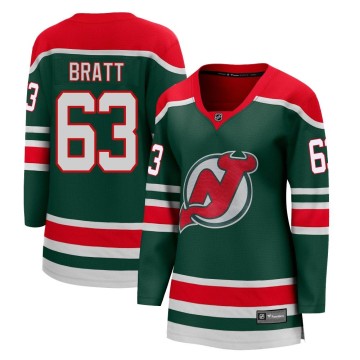 Breakaway Fanatics Branded Women's Jesper Bratt New Jersey Devils 2020/21 Special Edition Jersey - Green