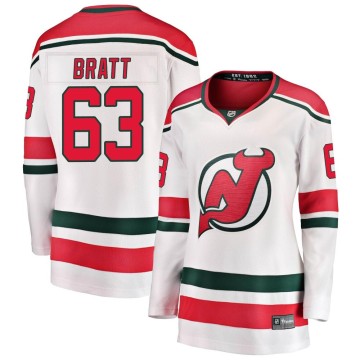 Breakaway Fanatics Branded Women's Jesper Bratt New Jersey Devils Alternate Jersey - White