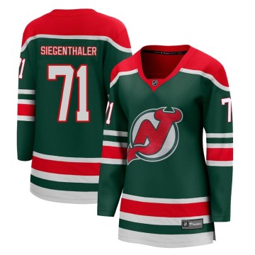 Breakaway Fanatics Branded Women's Jonas Siegenthaler New Jersey Devils 2020/21 Special Edition Jersey - Green