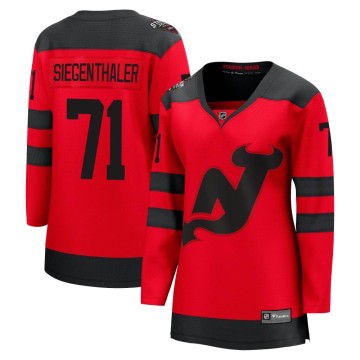 Breakaway Fanatics Branded Women's Jonas Siegenthaler New Jersey Devils 2024 Stadium Series Jersey - Red