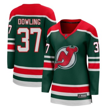 Breakaway Fanatics Branded Women's Justin Dowling New Jersey Devils 2020/21 Special Edition Jersey - Green