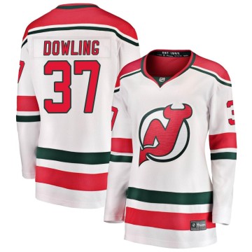 Breakaway Fanatics Branded Women's Justin Dowling New Jersey Devils Alternate Jersey - White