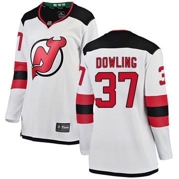 Breakaway Fanatics Branded Women's Justin Dowling New Jersey Devils Away Jersey - White