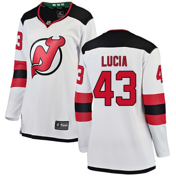Breakaway Fanatics Branded Women's Mario Lucia New Jersey Devils Away Jersey - White