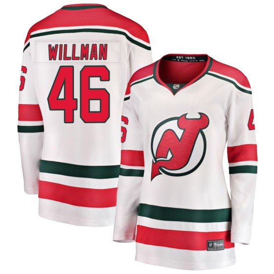 Breakaway Fanatics Branded Women's Max Willman New Jersey Devils Alternate Jersey - White