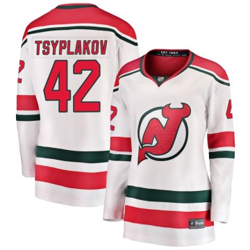 Breakaway Fanatics Branded Women's Maxim Tsyplakov New Jersey Devils Alternate Jersey - White