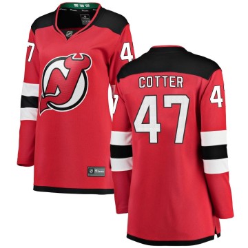 Breakaway Fanatics Branded Women's Paul Cotter New Jersey Devils Home Jersey - Red