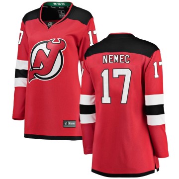 Breakaway Fanatics Branded Women's Simon Nemec New Jersey Devils Home Jersey - Red