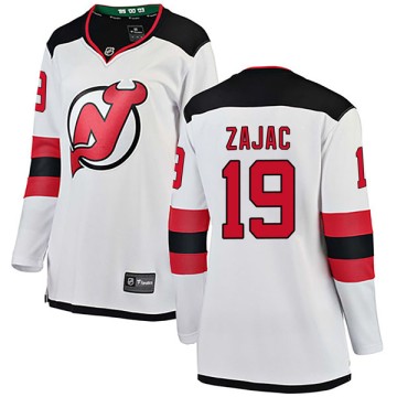 Breakaway Fanatics Branded Women's Travis Zajac New Jersey Devils Away Jersey - White