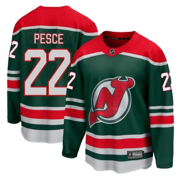 Breakaway Fanatics Branded Youth Brett Pesce New Jersey Devils 2020/21 Special Edition Jersey - Green
