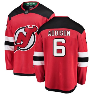 Breakaway Fanatics Branded Youth Calen Addison New Jersey Devils Home Jersey - Red