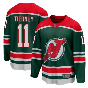 Breakaway Fanatics Branded Youth Chris Tierney New Jersey Devils 2020/21 Special Edition Jersey - Green