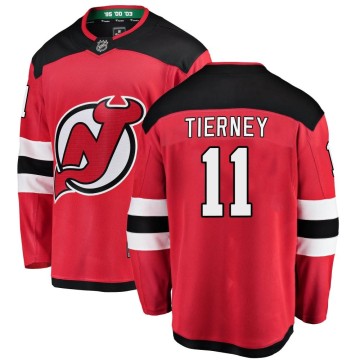 Breakaway Fanatics Branded Youth Chris Tierney New Jersey Devils Home Jersey - Red