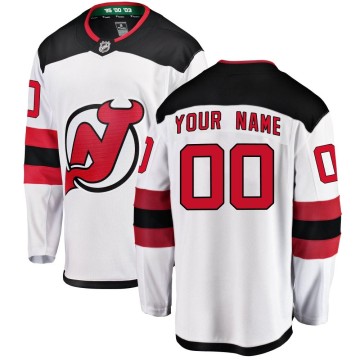Breakaway Fanatics Branded Youth Custom New Jersey Devils Custom Away Jersey - White