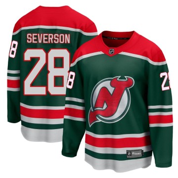 Breakaway Fanatics Branded Youth Damon Severson New Jersey Devils 2020/21 Special Edition Jersey - Green