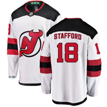 Breakaway Fanatics Branded Youth Drew Stafford New Jersey Devils Away Jersey - White
