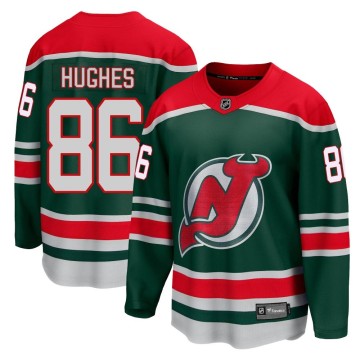 Breakaway Fanatics Branded Youth Jack Hughes New Jersey Devils 2020/21 Special Edition Jersey - Green