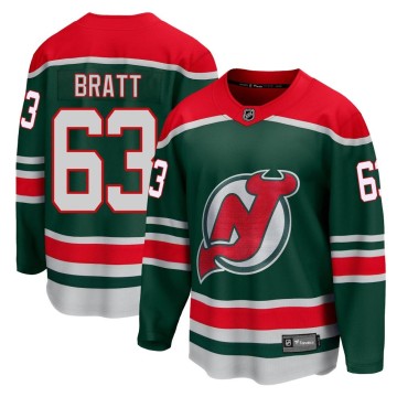 Breakaway Fanatics Branded Youth Jesper Bratt New Jersey Devils 2020/21 Special Edition Jersey - Green
