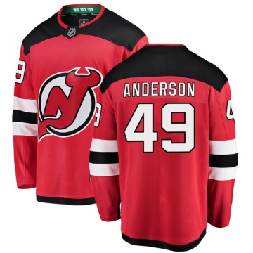 Breakaway Fanatics Branded Youth Joey Anderson New Jersey Devils Home Jersey - Red