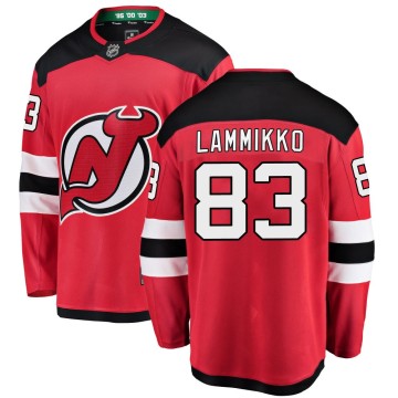 Breakaway Fanatics Branded Youth Juho Lammikko New Jersey Devils Home Jersey - Red
