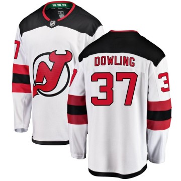 Breakaway Fanatics Branded Youth Justin Dowling New Jersey Devils Away Jersey - White